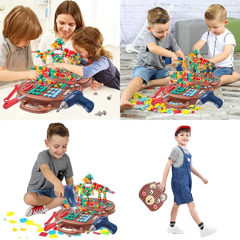 Montessori mit Bohrmaschine